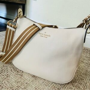 Kate Spade Cream Crossbody Bag with Tan Strap